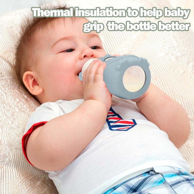 BUSOHA 3 Pack Silicone Sleeves for MAM Bottles - Baby Bottle Sleeves Compatible with MAM Glass Bottles Anti Breakage Baby Bottle Holder with Handle,9 OZ - Image 5